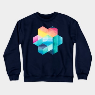 Hexagon Colorblock Crewneck Sweatshirt